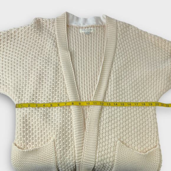 Rag & Bone Cream 100% Merino Wool Chunky Knit Belted Cardigan Sweater Size  6 - Picture 7 of 7